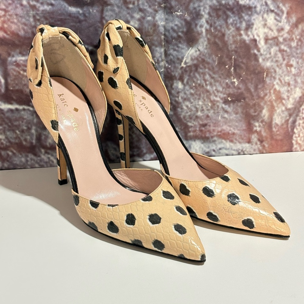 KATE SPADE NEW YORK Women's LULA D’ORSAY Snakeskin Pattern Pump Heels SIZE 7B